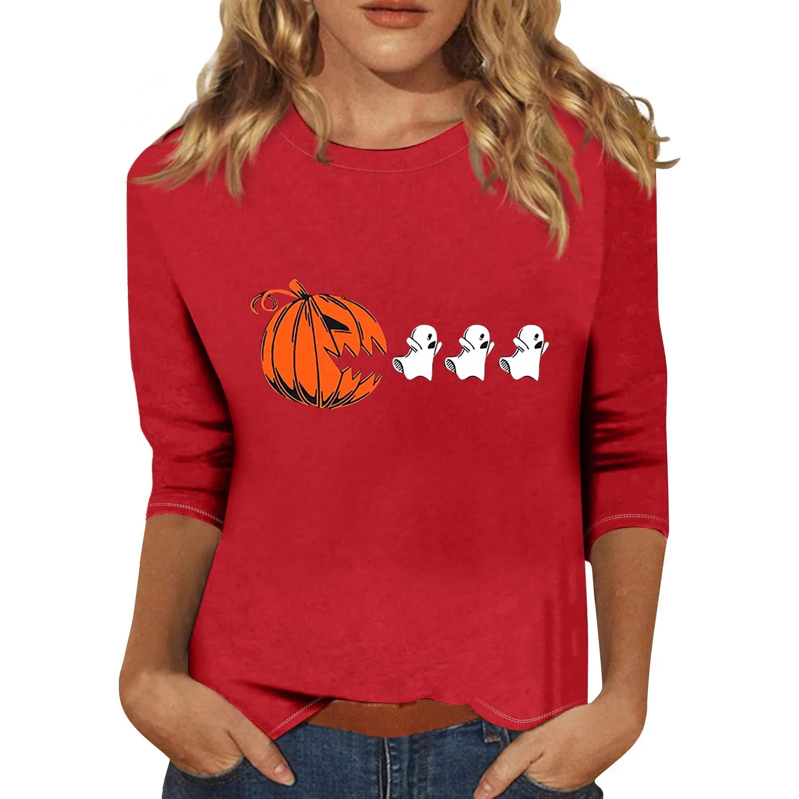 Three-Quarter Sleeve Halloween T-Shirt